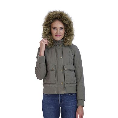 Juniors' Sebby Faux-Fur Hood Bomber Parka