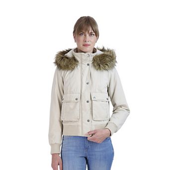 Juniors' Sebby Faux-Fur Hood Bomber Parka