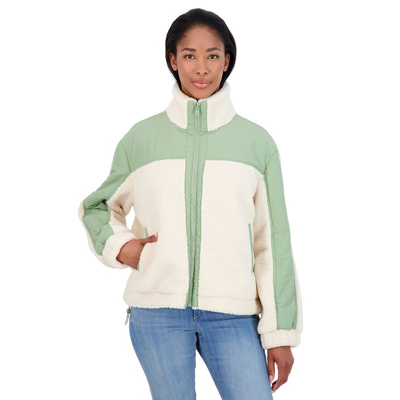 Juniors Sebby Reversible Mixed Media Sherpa Jacket, Womens, Size: Small, 
