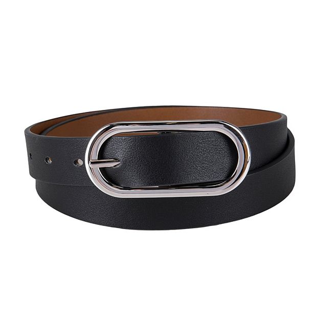 Women's Chunky Center Bar Buckle Belt - A New Day™ Brown M