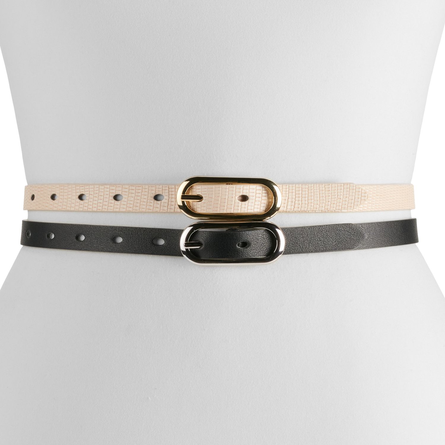 Image for LC Lauren Conrad Women's 2-Pack Reversible Skinny Dress Belts at Kohl's.