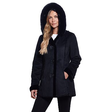 Women's Gallery Hooded Faux-Fur Coat