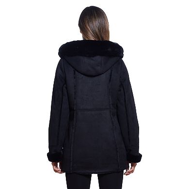 Women's Gallery Hooded Faux-Fur Coat