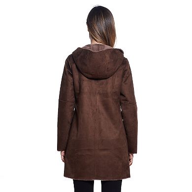 Women's Gallery Hooded Faux-Suede Coat