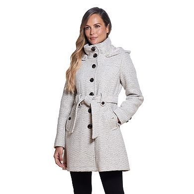 Women's Gallery Hooded Wool-Blend Walker Coat