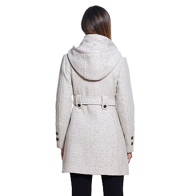 Women's Gallery Hooded Wool-Blend Walker Coat