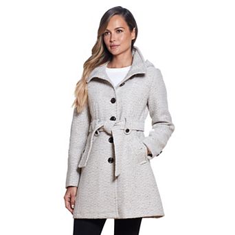 Women's Gallery Hooded Wool-Blend Walker Coat