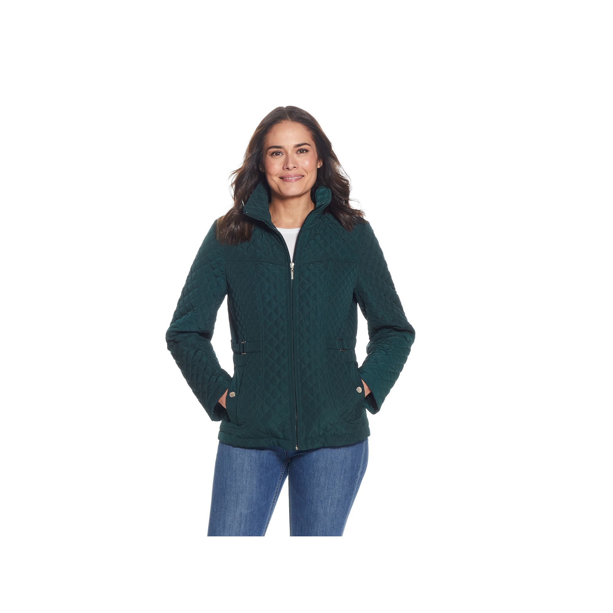 Womens Gallery Side-Tab Quilted Jacket, Size: Small, Dark Hunter