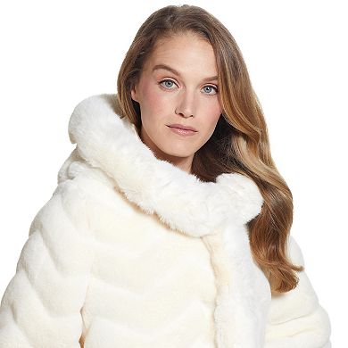 Women's Gallery Hooded Faux-Fur Walker Jacket