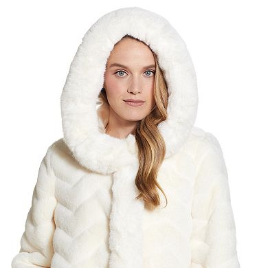 Women's Gallery Hooded Faux-Fur Walker Jacket