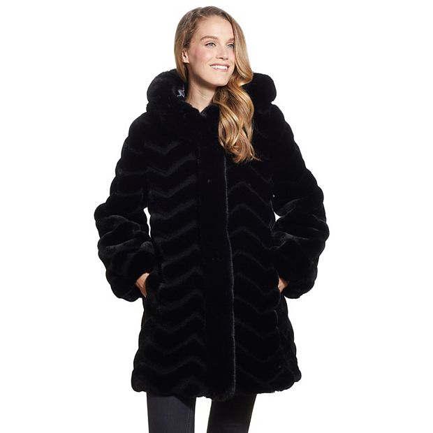 Gallery hooded faux fur walking coat on sale