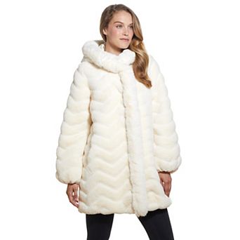 Women's Gallery Hooded Faux-Fur Walker Jacket