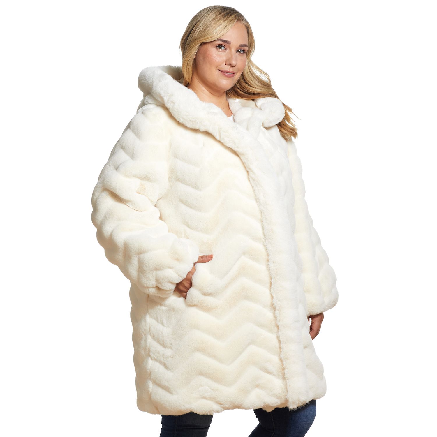 womens plus size faux fur jacket