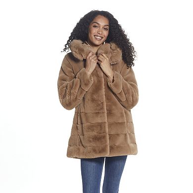 Women's Gallery Hooded Faux-Fur Coat