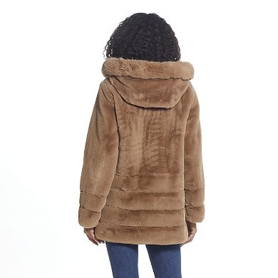 Women's Gallery Hooded Faux-Fur Coat