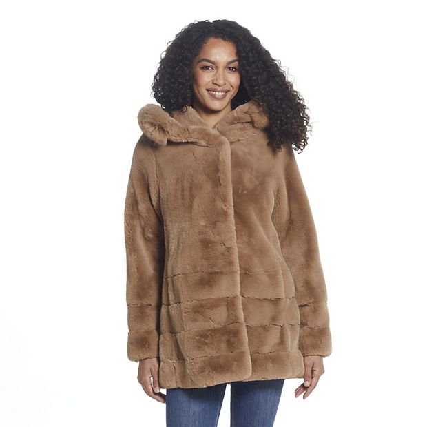 Women's Gallery Hooded Faux-Fur Coat