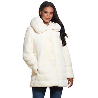 Women's Gallery Hooded Faux-Fur Coat