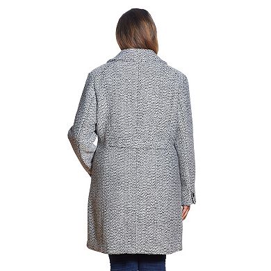 Plus Size Gallery Tweed Wool-Blend Walker Coat
