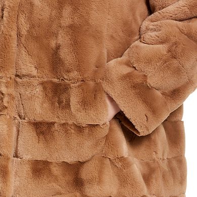 Plus Size Gallery Hooded Faux-Fur Jacket