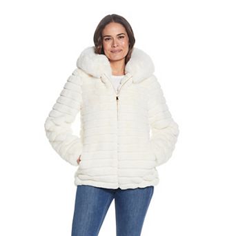 Plus Size Gallery Hooded Faux-Fur Zip-Up Jacket