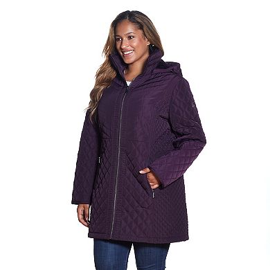 Plus Size Gallery Faux-Fur Hood Quilted Jacket