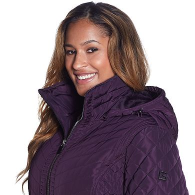 Plus Size Gallery Faux-Fur Hood Quilted Jacket