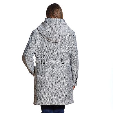 Plus Size Gallery Hooded Wool-Blend Walker Coat