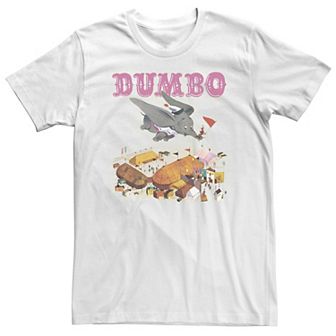 Big & Tall Disney Dumbo Vintage Story Book Style Flying Portrait Tee