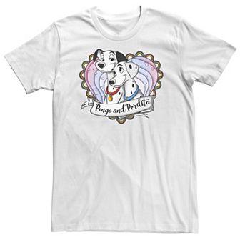 Big & Tall Disney 101 Dalmatians Pongo And Perdita Gradient Heart Tee