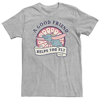 Big & Tall Disney Dumbo A Good Friend Helps You Fly Logo Poster Tee