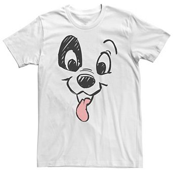 Big & Tall Disney 101 Dalmatians Patch Puppy Tounge Out Face Tee