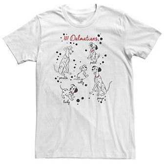 Big & Tall Disney 101 Dalmatians Puppy Names Tee