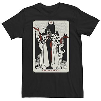 Big & Tall Disney 101 Dalmatians Cruella De Vil Tarot Card Tee