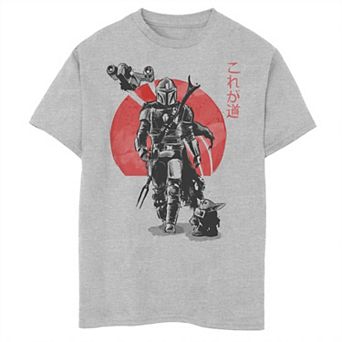 Boys 6-20 Star Wars The Mandalorian The Child aka Baby Yoda Red Sun Ink Portrait Graphic Tee