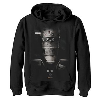 Boys 8-20 Star Wars The Mandalorian IG-11 Dark Portrait Graphic Hoodie
