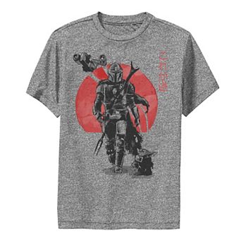 Boys 8-20 Star Wars The Mandalorian The Child aka Baby Yoda Red Sun Ink Portrait Performance Graphic Tee