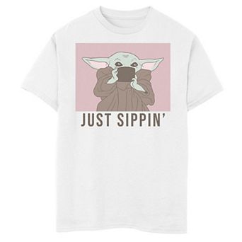 Boys 6-20 Star Wars The Mandalorian The Child aka Baby Yoda Just Sippin' Graphic Tee