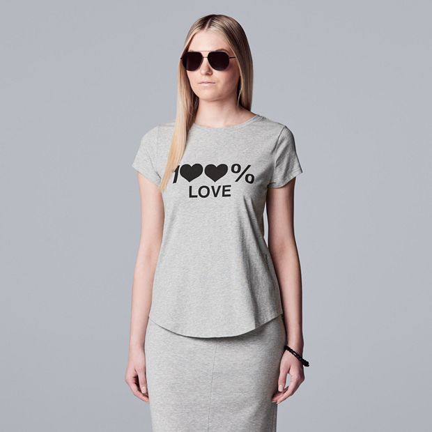 Women's Simply Vera Vera Wang 100% Love Pride Tee