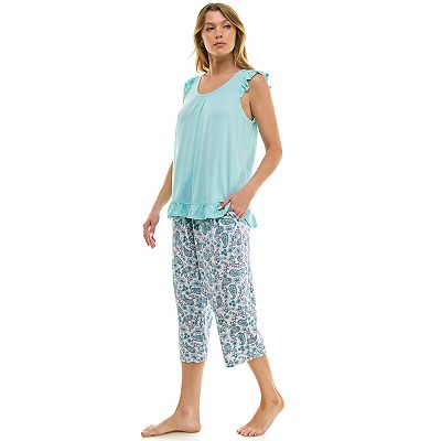 Women's Croft & Barrow® 2-Piece Sleeveless Tank Pajama Top & Capri