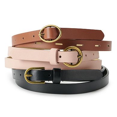 Women's Sonoma Goods For Life® Multi-Color 3-Pack Thin Belts