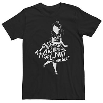 Big & Tall Disney Alice In Wonderland I Can't Explain Myself Text Fill Tee