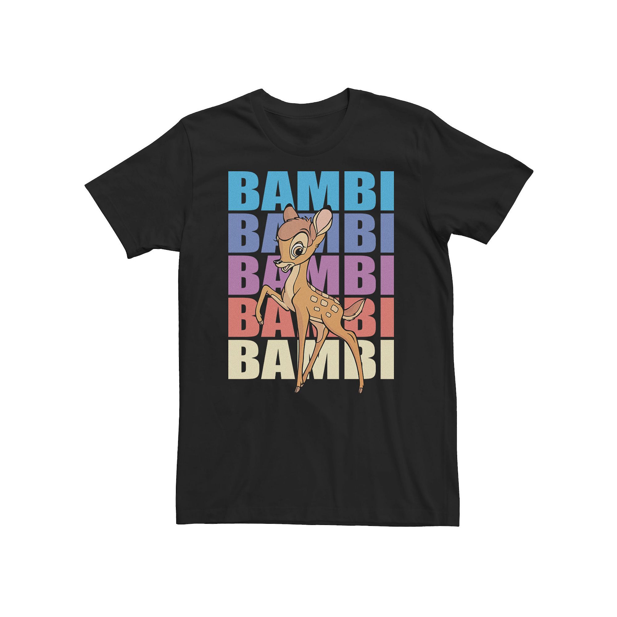 Big & Tall Disney Bambi Name Stack Portrait Tee, Mens, Size: 3XL, Black