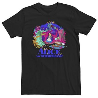 Big & Tall Disney Alice In Wonderland Neon Floral Tee