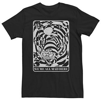 Big & Tall Disney Alice In Wonderland Cheshire Cat We're All Mad Here Tee