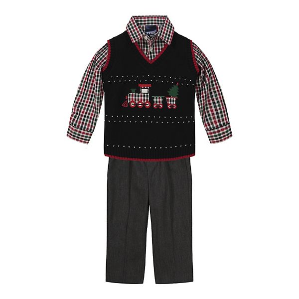 Izod Boys 3-piece Holiday Sweater Vest Pants Set 
