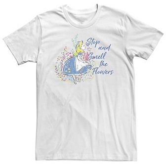 Big & Tall Disney Alice In Wonderland Stop And Smell The Flowers Tee