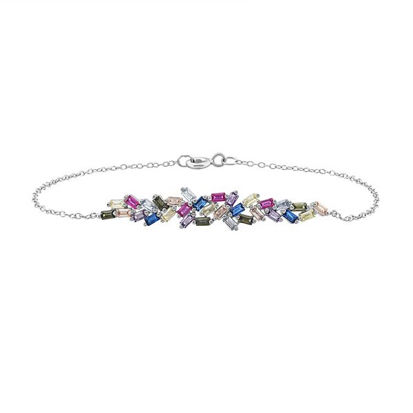 OLIVIA AND HARPER Sterling Silver Multi-Color Cubic Zirconia & Lab ...