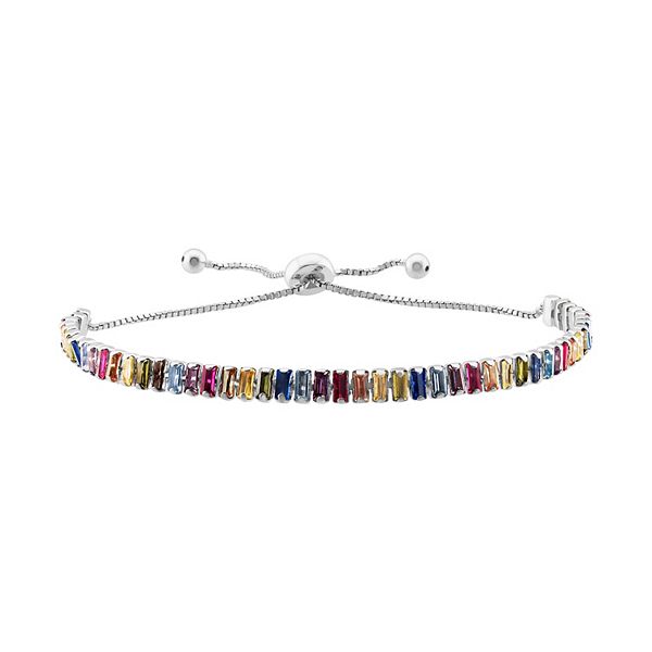 OLIVIA AND HARPER Sterling Silver Multi-Color Cubic Zirconia & Lab ...