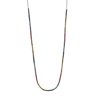 OLIVIA AND HARPER Sterling Silver Multi-Color Cubic Zirconia & Lab-Created Ruby Long Necklace