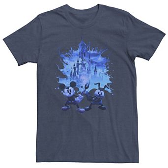 Big & Tall Disney Epic Mickey Blue Hue Portal Poster Tee